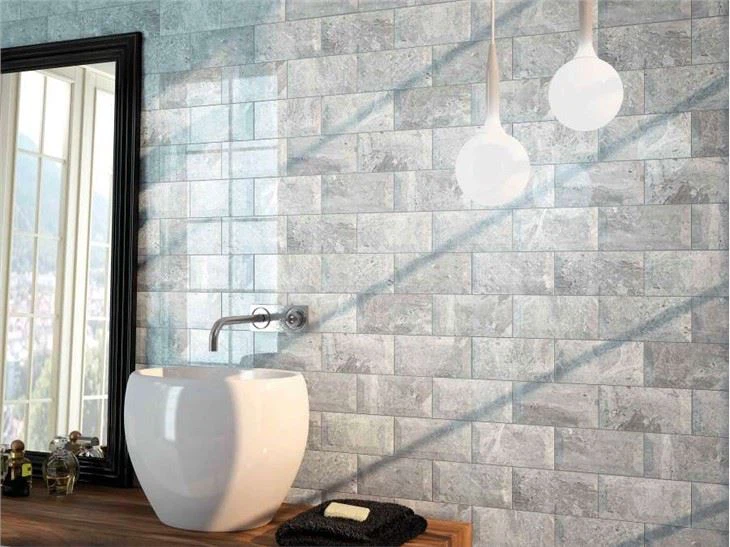 metro grey marble effect tiles bathroom