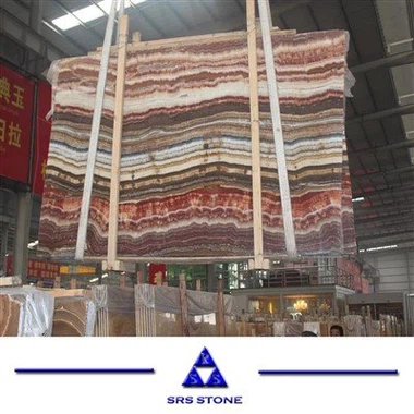 타일 용 무지개 여러 가지 빛깔의 오닉스 석판